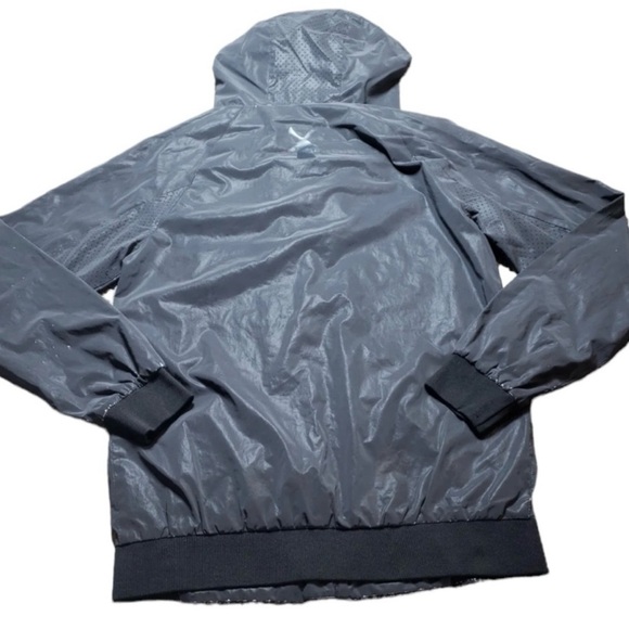 ✌️Dutch Bros Black Reflective Hooded Rain Jacket X-SMALL DB 1992 RARE - Picture 2 of 15